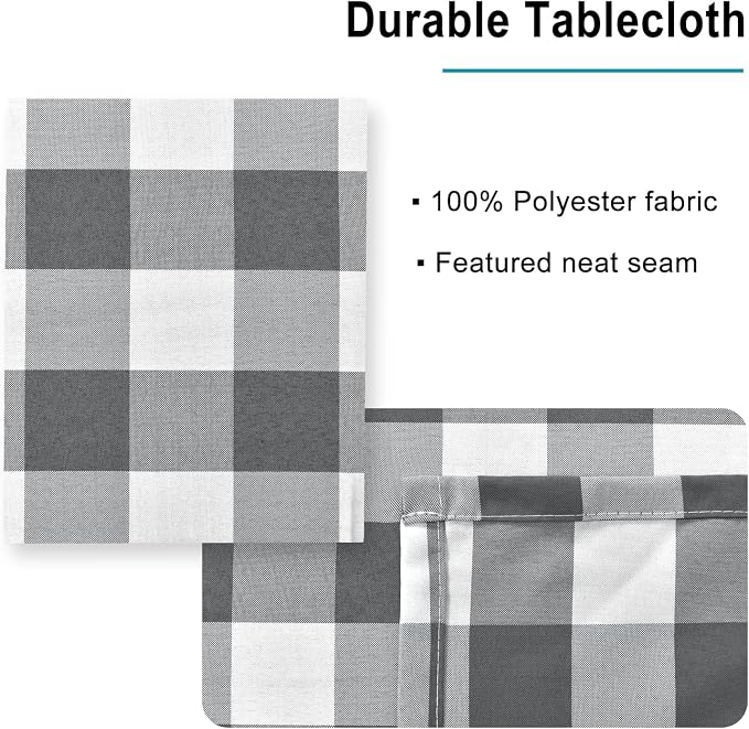 Checkered Rectangle Tablecloth - Image 4