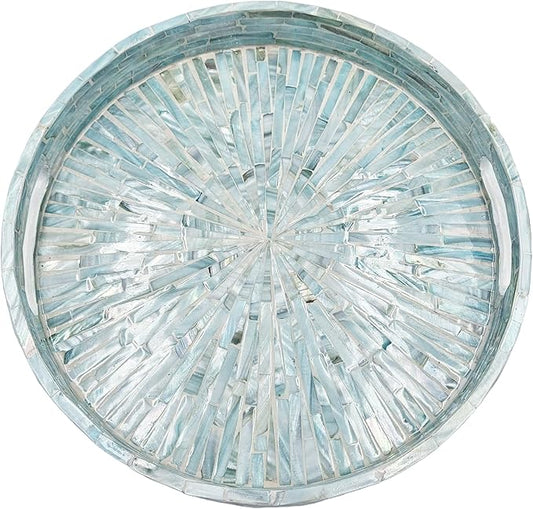 PEMAR 12.6” Mother of Pearl Round Serving Tray by PEMAR