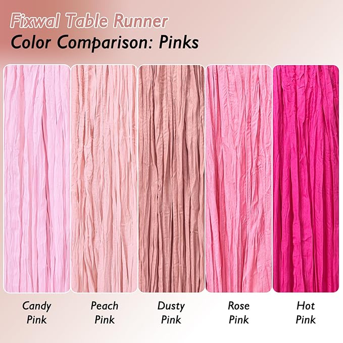 10 Pack Dusty Pink Cheesecloth Table Runner 120 Inch Boho Wedding Decor | - Image 4