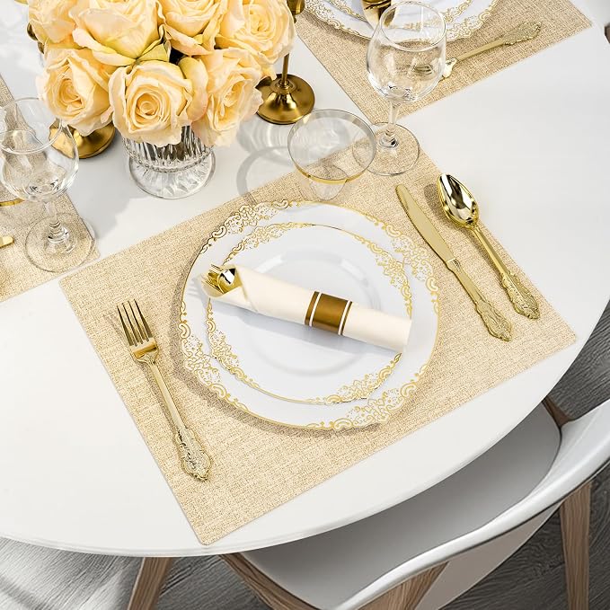 Bestluck 525PCS Gold Disposable Dinnerware - Image 5