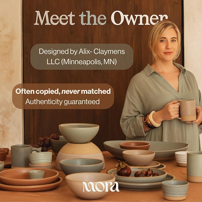 MORA Ceramic Chips and Dip Serving Tray: Large Divided Party Bowl Set - Image 3