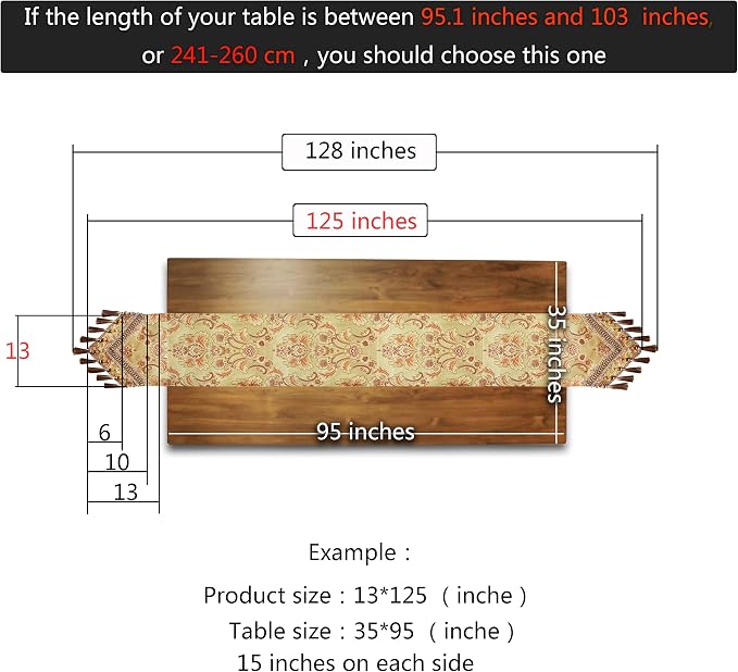Luxury Velvet Gold Table Runner 125 Inches Long - Image 3