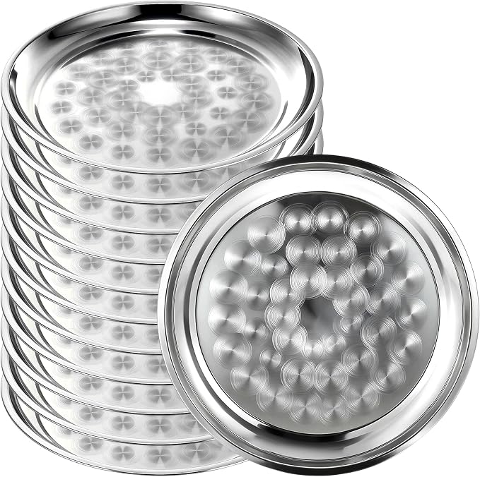 20 Pack Stainless Steel Round Serving Tray by Unknown