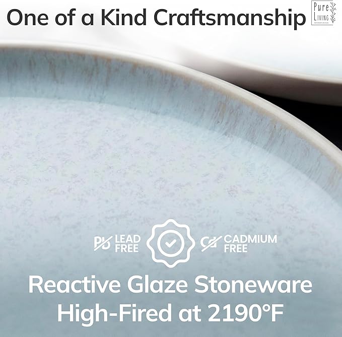 Stoneware dinnerware set 4 persons 16 pcs – Modern style plates and bowls set - Image 5