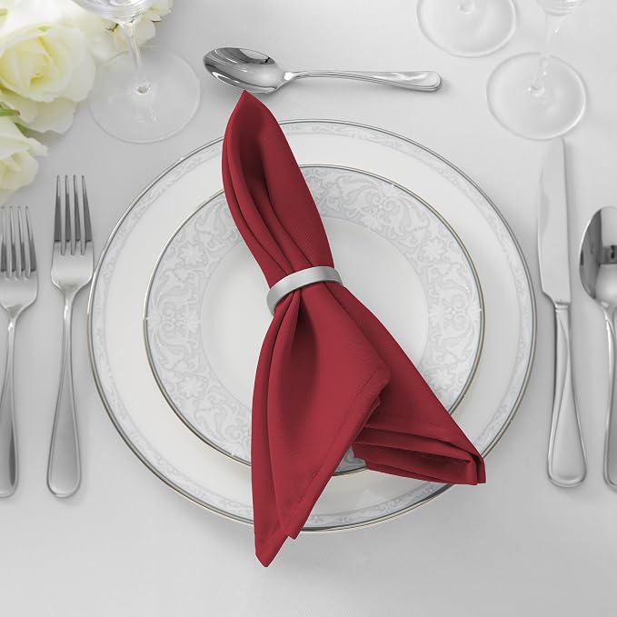 Lann's Linens Set of 144 Cloth Dinner Napkins, 20-inch Polyester Napkins - Image 5