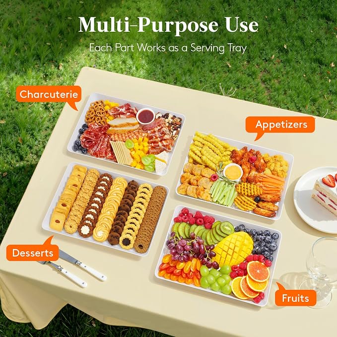 Lifewit 4 Pcs Large Serving Tray - Image 5