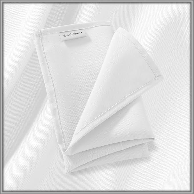 Lann's Linens Set of 12 Cloth Dinner Napkins, 17-inch Polyester Napkins - Image 6