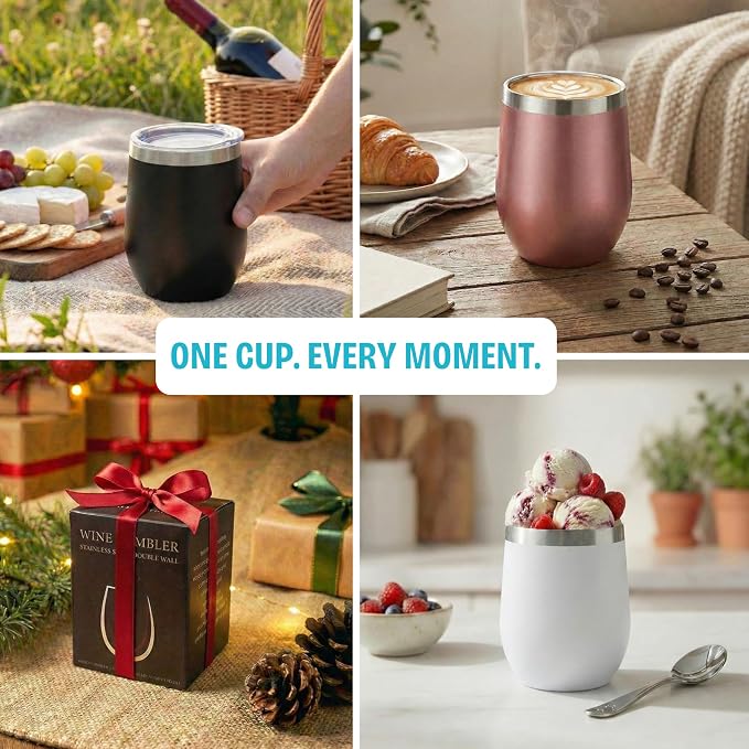 CHILLOUT LIFE 12 oz Stainless Steel Wine Tumbler - Image 7