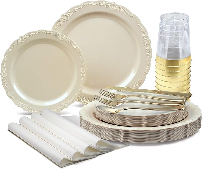 OCCASIONS 640 Piece Disposable Dinnerware Set by OCCASIONSFINESTPLASTICTABLEWARE