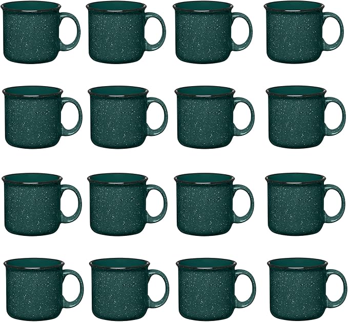 Set of 16 Ceramic Campfire Mugs – 15 Oz, Camping – Customizable by GiftsbyDesign
