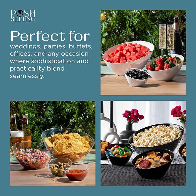 5 Pack Gold Angled Plastic Serving Bowl Disposable - Image 5