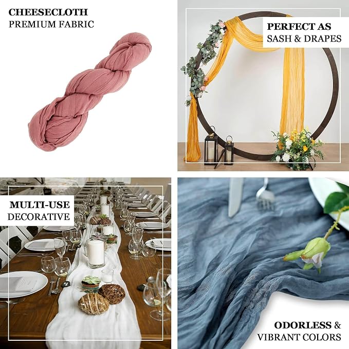 Efavormart 20ft Peacock Teal Gauze Cheesecloth Wedding Arch Drapery Fabric - Image 3