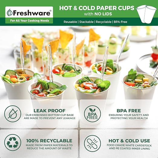 Freshware Coffee Cups 20 oz Disposable Paper Cups - Image 7