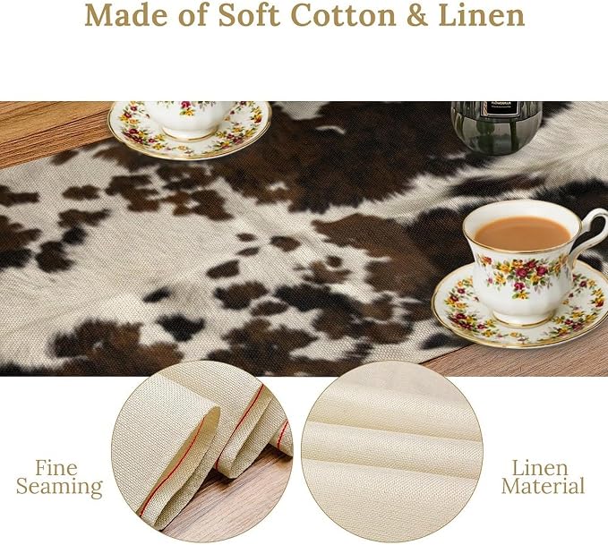 Cow Print Table Runner, 13x60 Inch - Image 6