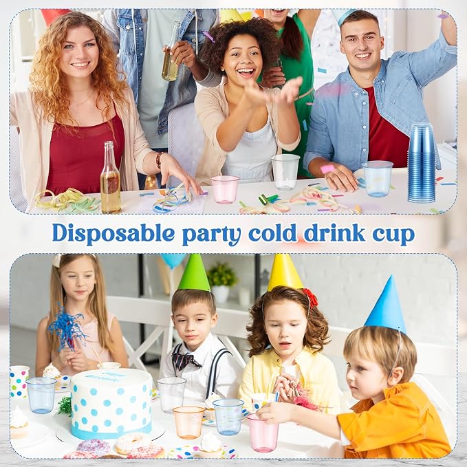 Ziliny 200 Pcs Disposable Stemless Glasses 12oz Crystal Plastic Wine Glasses - Image 6