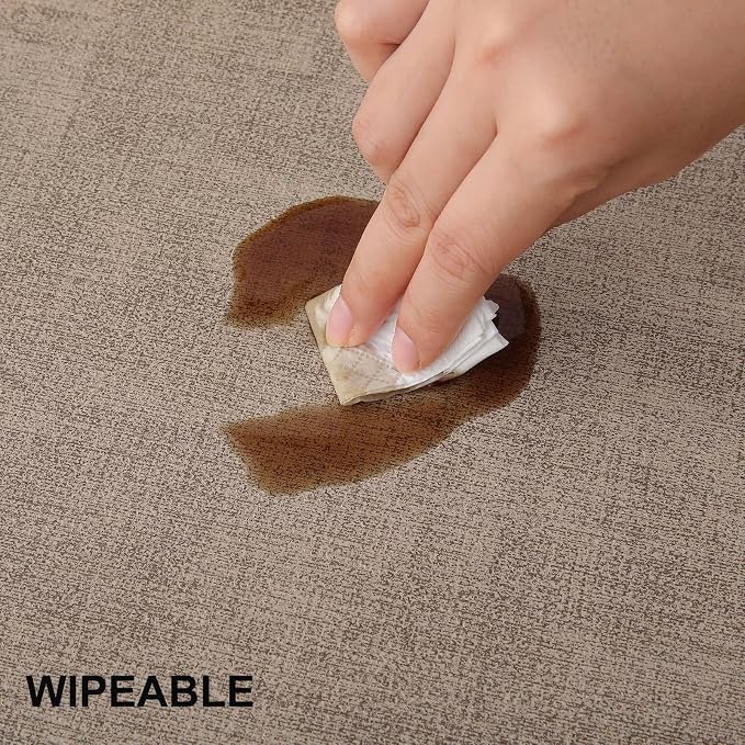 Faux Leather Heat Resistant Placemats 12 Packs, Waterproof Wipeable Dining PU - Image 5
