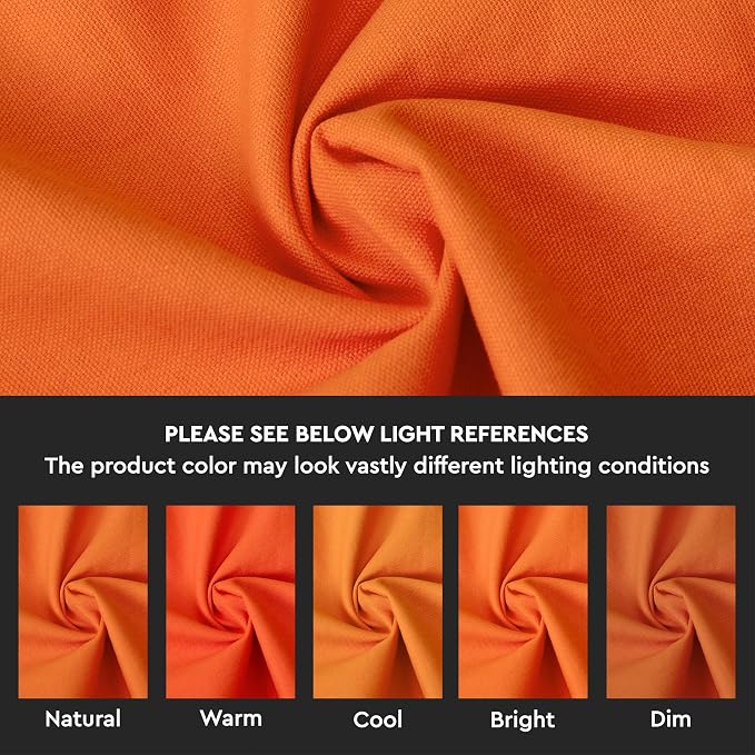 Encasa XO Table Runner, Cotton Canvas Dining Runner 13"x59" | Orange, 180 GSM - Image 3