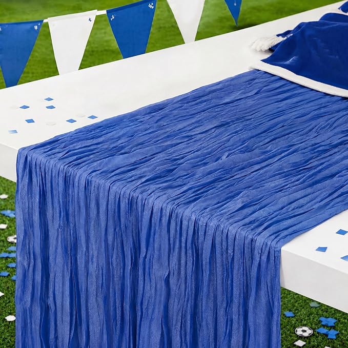 3 Pack Blue Cheesecloth Table Runner 120 Inch Boho Wedding Decor | Cheesecloth by Fixwal