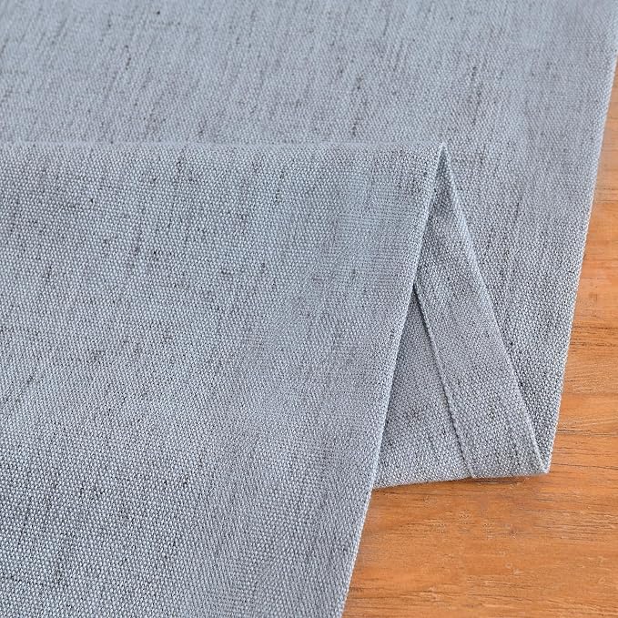 Wracra Linen Table Runner, Burlap Dusty Blue Table Runners 36 Inches Long | - Image 3