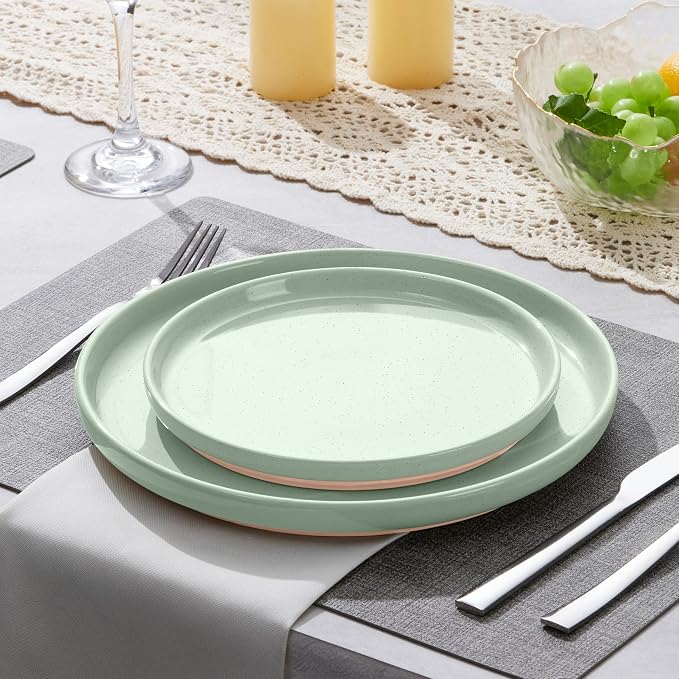 LIANYU Stoneware Dinner Plates Set of 6, 10.5’’ Ceramic Plates - Image 4