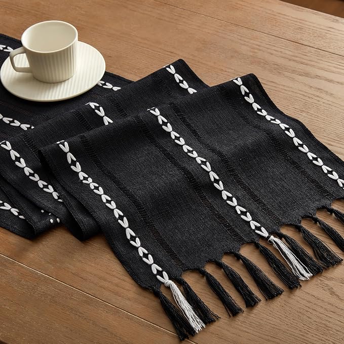 Hemstitched Farmhouse Table Runner, Cotton Linen Table Runners 48 Inches Long - Image 7