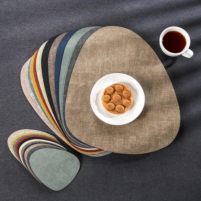 Faux Leather Placemats Set of 6, Dual Sided - Image 8