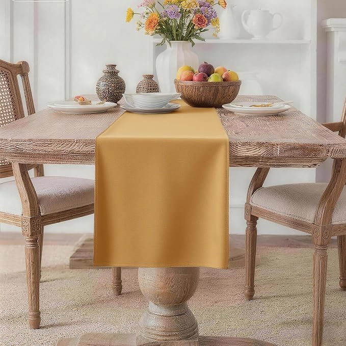 MEANMOY Gold Table Runner 36 Inches Long Waterproof Washable Table Runners | by MEANMOY