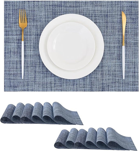 Leetaltree Deep Navy Woven Placemats Set of 12 by Leetaltree-ArtatEveryTable
