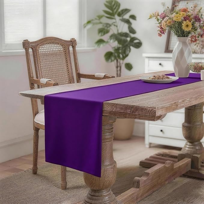 MEANMOY Purple Table Runner 60 Inches Long Waterproof Table Runners | Washable - Image 2