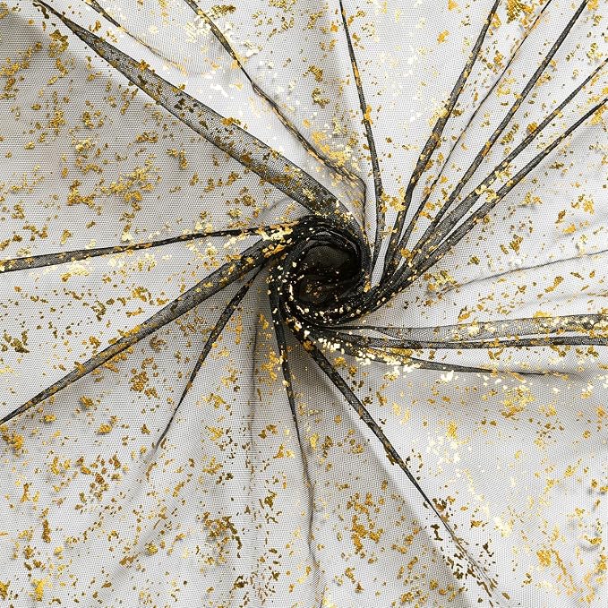 Artoid Mode Black Gold Gauze Table Runner 120 Inch 10Pcs, Glitter Metallic Foil - Image 5