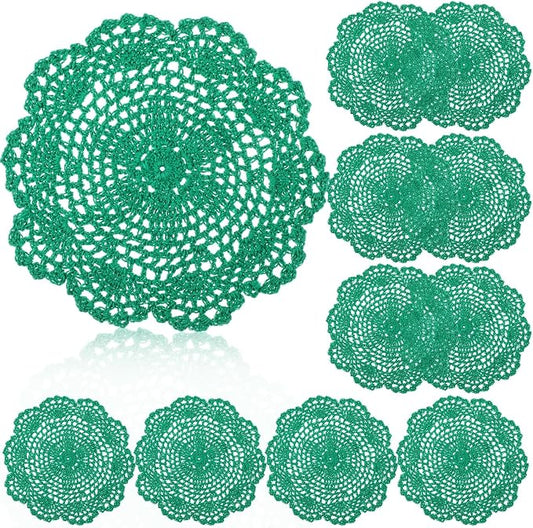 10 Pcs 8 Inch Cute Crochet Doilies Crochet Flower Coasters Handmade Cotton by Gandeer