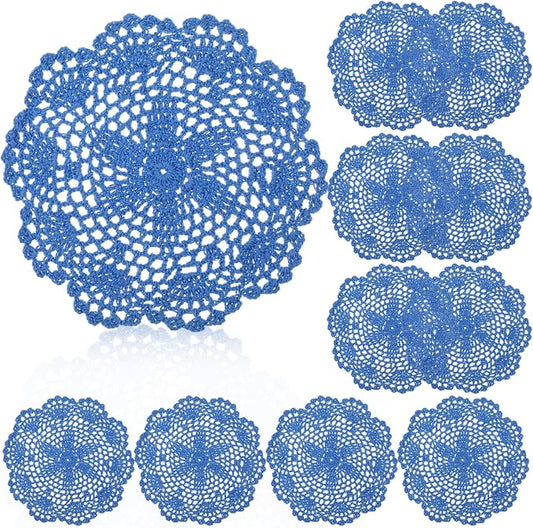 10 Pcs 8 Inch Cute Crochet Doilies Crochet Flower Coasters Handmade Cotton by Gandeer