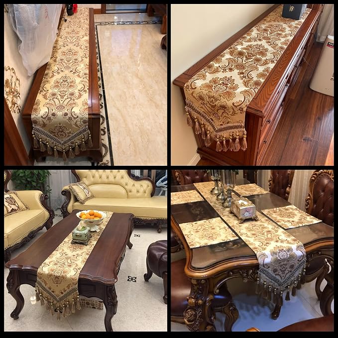 Luxury Velvet Gold Table Runner 125 Inches Long - Image 6