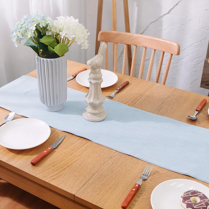 Soft Caddice Faux Linen Table Runner 2 Piece Fabric in 1 - Image 4