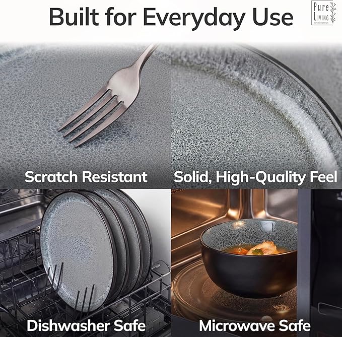 24 Piece Stoneware Dinnerware Set - Image 4