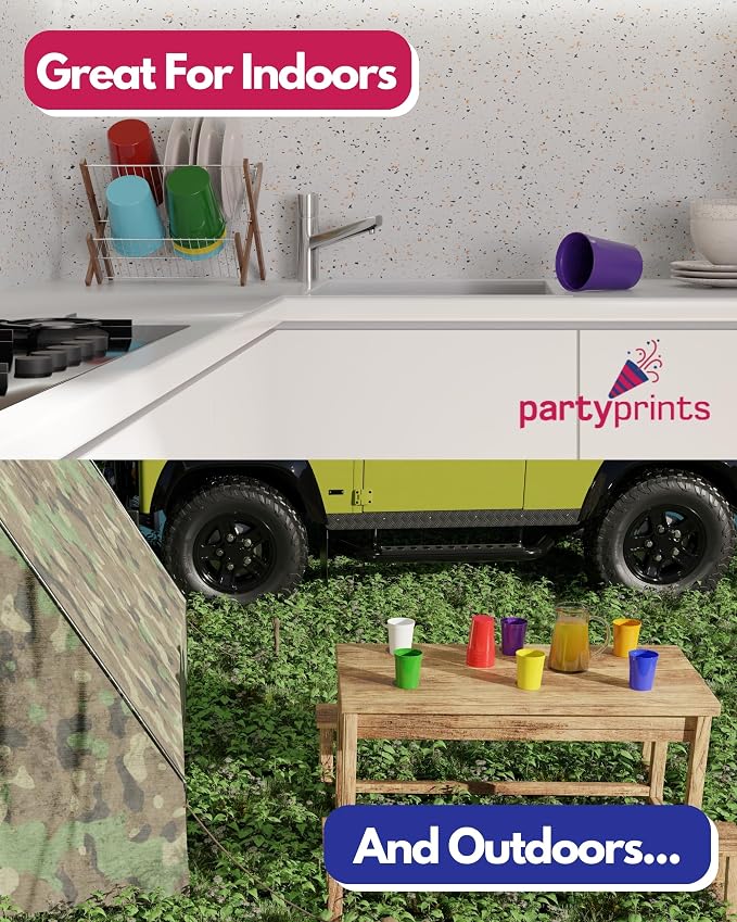 PartyPrints 10 Pack 16 oz Assorted Reusable Blank Plastic Cups, Stadium Cups - Image 7