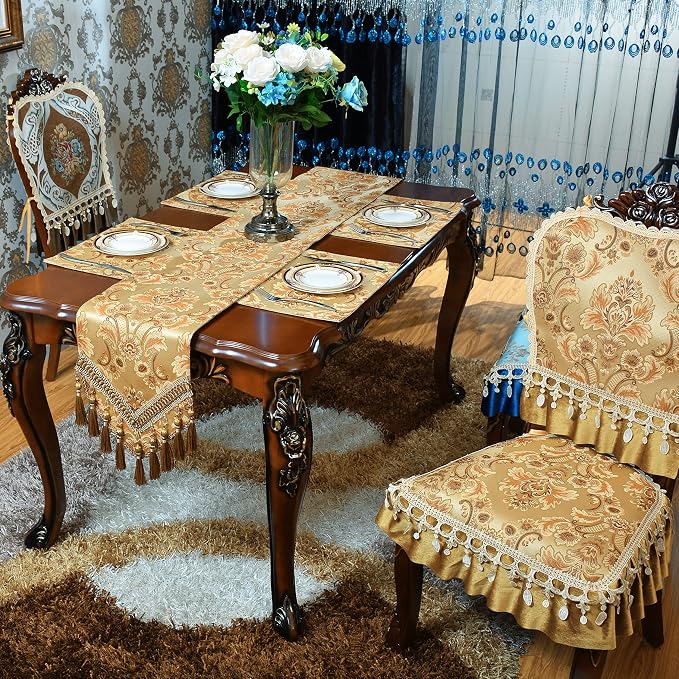 Luxury Velvet Gold Table Runner 125 Inches Long - Image 7