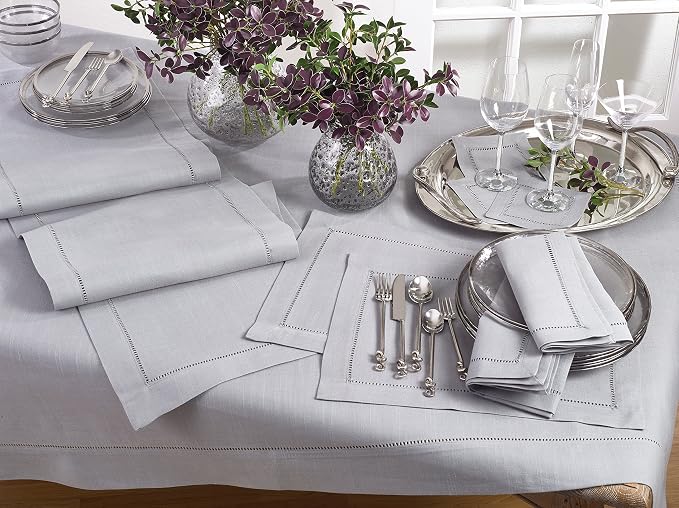 SARO LIFESTYLE Hemstitched Border Dinner Napkin - Image 5