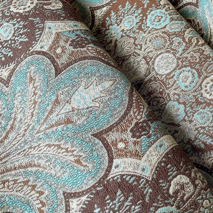 European Luxury Table Runner 87” Teal Brown - Image 4